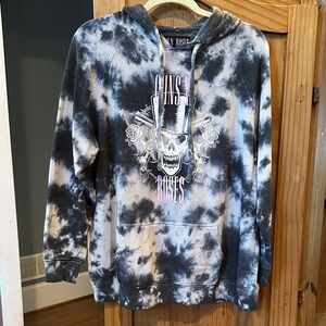 Guns N' Roses Tie-Dye Hoodie - Black and Gray